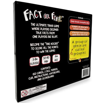 FACT or FIRE Trivia Card Game for Family and Friend Board Game Nights | Ultimate Playing Experience for Engaging Play Time | Get Creative Or Get Burned