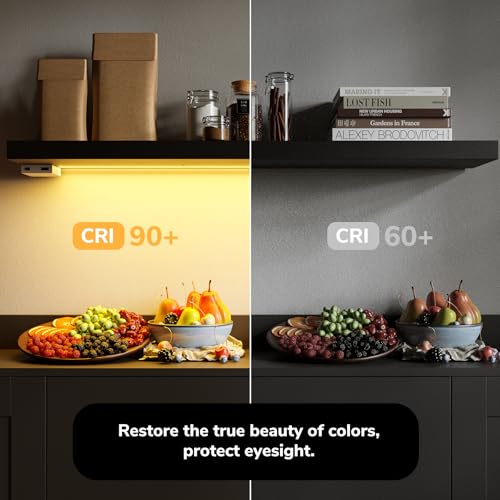 BAMEOS Floating Shelves with LED Light, Wall Mounted Wooden Shelves with Invisible Brackets, Set of 2, Hanging Wall Shelves for Bedroom, Bathroom, Living Room and Kitchen(31", Blcak) - color: Black-cob, size: 31 x 7