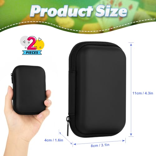 Cosmos 2 Pcs Playing Card Case Travel Game Card Hard Case Compatible with UNO Card Game, Card Deck Holder Poker Card Storage Box Carrying Card Bag for Classic Game Card, Trading Card (Case ONLY)