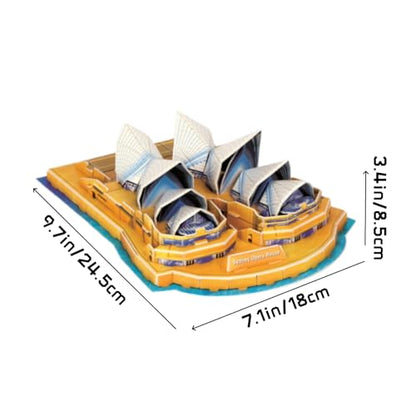 Architecture World Famous of 3D Puzzle.Build Your Own Collection of 17 Global Landmarks (Notre Dame, Colosseum) - Educational DIY Model Kit for Kids & Adults. (Sydney Opera House) - color: Sydney Opera House