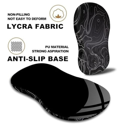 Ergonomic Mouse Pad with Massage Dot, Comfortable Computer Mouse Pad for Laptop, Wrist Rest Pain Relief, Non-Slip PU Base, Black, 12 x 8 in - color: 022-Topographic Map Black