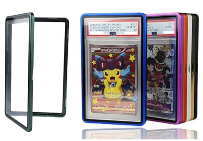 RedCap Magnetic Aluminum PSA Graded Card Holder 35PT Premium PSA Slab Protector Display Case with UV Resistant Glass Fits Standard PSA Graded Sports Trading Cards - Steel Moss - color: Steel Moss
