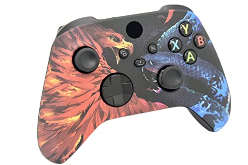 Hand Airbrushed Fade Custom Controller Compatible with Xbox Series X/S & Xbox One (Series X/S Bird V Snake) - color: Series X/S Bird V Snake