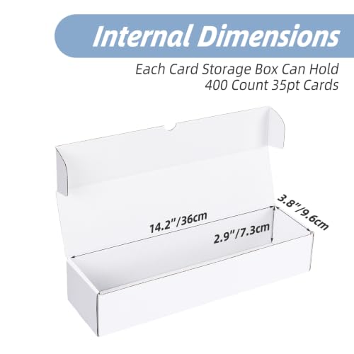 ZBEIVAN Trading Card Storage Boxes with Dividers, White 1100 Count Cards Collection Box for TCG/Magic/MTG Collection, 10 Pack - size: 10 pack with dividers