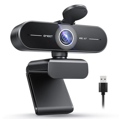 EMEET C60E 4K Webcam for Streaming & Gaming – PDAF Autofocus, Dual Mics, Live Streaming Camera with Auto Light Correction, Plug & Play USB Webcam for PC & Mac - style: Single-Camera w/ PDAF