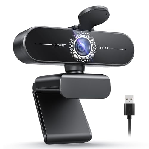 EMEET C60E 4K Webcam for Streaming & Gaming – PDAF Autofocus, Dual Mics, Live Streaming Camera with Auto Light Correction, Plug & Play USB Webcam for PC & Mac - style: Single-Camera w/ PDAF