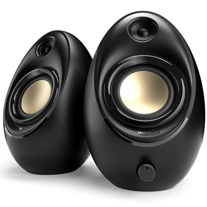 Bluedee Computer Speakers for Desktop PC, 20W Peak, Bluetooth 5.4 USB USB-C | DSP-Tuned Stereo Sound, Dual Tweeters & Full-Range Drivers, RGB PC Speakers for Desktop, One-Knob Control, Plug and Play