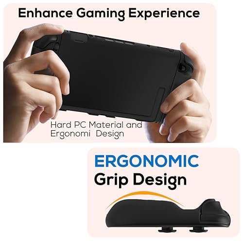 TIKOdirect Protective Case for Switch 2, Hard PC Slim Dockable Cover Case Designed for Switch 2 2025, Game Console and Joy Con Controllers, Black - color: Black