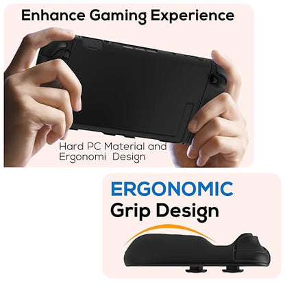 TIKOdirect Protective Case for Switch 2, Hard PC Slim Dockable Cover Case Designed for Switch 2 2025, Game Console and Joy Con Controllers, Black - color: Black