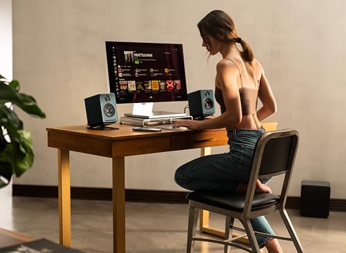 Audioengine A2+ Wireless Computer Speakers – Bluetooth Desktop Speakers | with 24-Bit DAC for PC, Mac, Gaming and Music - Green - color: Matte Green, style: Desktop