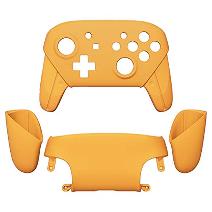 eXtremeRate Caution Yellow Faceplate Backplate Handles for Nintendo Switch Pro Controller, Soft Touch DIY Replacement Grip Housing Shell Cover for Nintendo Switch Pro - Controller NOT Included - color: Caution Yellow