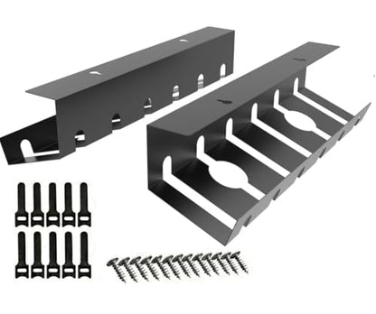 Metal Cable Management Under Desk for Easy mounting Under-Table, Set of 2 - with 10X Cable Ties, Desk Organizer for Office/Home Office Table Thoughtful Cable Tray Holder
