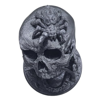 Skull Dice Tower Dungeons and Dragons RPG abletop Roleplaying Game Jail D&D (Random 7PCS D20 Dice Set Included) Black - color: Black