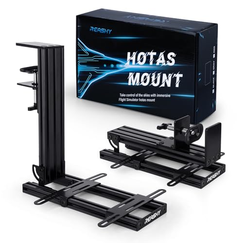 Reashy Hotas Mount, Joystick Mount, Aluminum Flight Stick Desk Mount for Logitech X56, X52, X52 Pro, Thrustmaster T.1600M, TCA, T.Flight Hotas One, 4, X, Airbus, VKB Gladiator Nxt - color: Interstellar Black