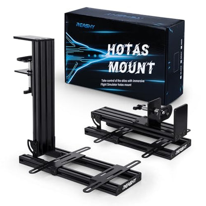 Reashy Hotas Mount, Joystick Mount, Aluminum Flight Stick Desk Mount for Logitech X56, X52, X52 Pro, Thrustmaster T.1600M, TCA, T.Flight Hotas One, 4, X, Airbus, VKB Gladiator Nxt - color: Interstellar Black