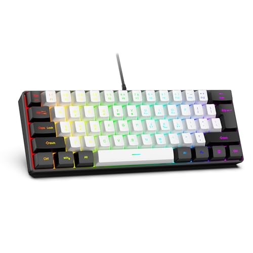 61-Key RGB Gaming Keyboard, 60% Compact, 8-Color Backlit for PC | 8-Color RGB Backlight With 4 Lighting Effects, Compact 60% Layout, and Comfortable Membrane Keys for Gaming and Typing