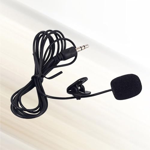 SEWACC Portable Mini Clip Microphone Plug for Smartphone Tablet Voice Capture Compatible with Computer Recording Interview Streaming Black