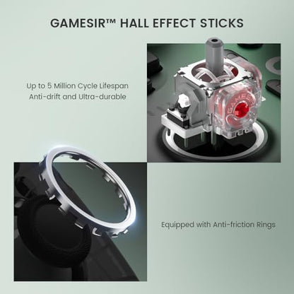 GameSir Super Nova Wireless Gaming Controller for PC/Switch/iOS/Android, Hall Effect Stick & Trigger, RGB Lighting, Swappable ABXY, Detachable Faceplate, 1000mAh with Charging Dock - Green - color: Green