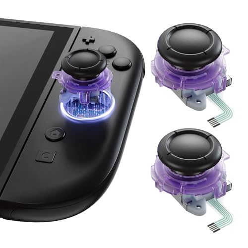eXtremeRate Replacement 3D Joystick for Nintendo Switch 2 JoyCon, Controller Left Right Analog Stick Thumbsticks with Repair Tools for JoyCon 2, Multi-Colors Options - Clear Atomic Purple - color: Clear Atomic Purple
