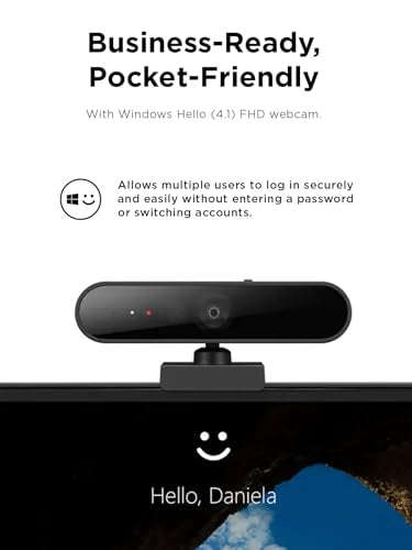 Lenovo Performance FHD 1080p Webcam USB-C,Log-on with Windows Hello, Dual Microphones, 95 Degree Lens and 4X Digital Zoom, Sliding Privacy Shutter, Black