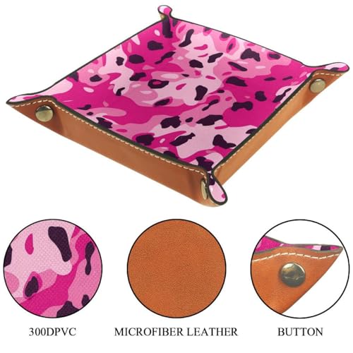 Pink Leopard Print Dice Tray Dice Rolling Tray Folding Dice Holder for Dice Games, Like RPG, DND and Other Table Games - color: Multi 12