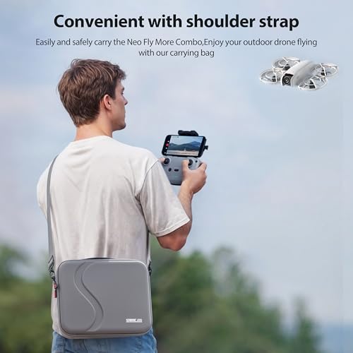 STARTRC Carrying Case for DJI Neo Portable PU Storage Protective Bag for DJI Neo Fly More Combo Accessories, Compatible with RC-N3/N2 Remote Controller, Neo Intelligent Flight Battery, Charging Hub