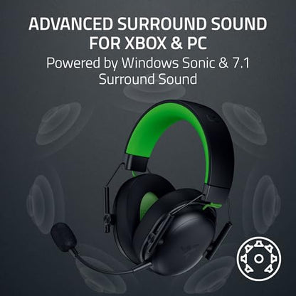 Razer BlackShark V3 X HyperSpeed Wireless Gaming Headset for Xbox: 50mm Drivers - Cardioid Mic - 2.4 GHz, Bluetooth, USB - Works with PC, Mac, PS5, Nintendo Switch - Long Battery Life - Black - color: Black, style: Xbox