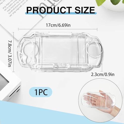 Transparent Hard Case for PSP 2000 3000, Clear Crystal Shell Cover with Screen Protector, Shockproof Protective Housing Replacement for PSP Slim Console, Gaming Collector Display