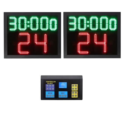 2 Units 14S/24S Basketball Shot Clock & Controller,Support 0-99 Seconds Custom Countdown Timer,Portable Shot Clock with Buzzer,Plug in(Game Time+Shot Clock) - style: Game Time+Shot Clock