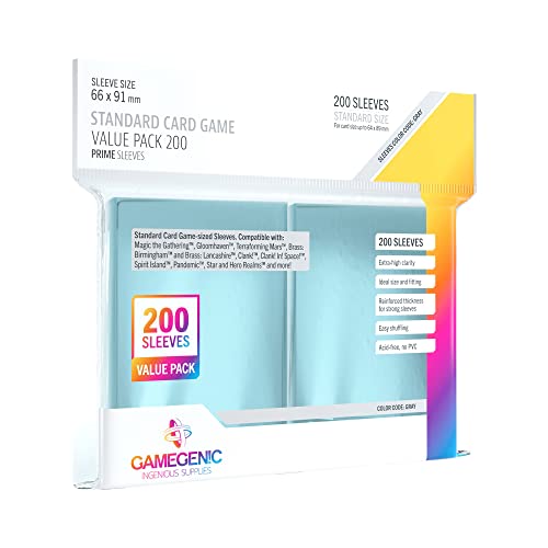 Gamegenic Card Sleeves – Clear 200 CT – MGT Card Sleeves are Smooth & Tough – Compatible with Pokemon, Yugioh, & MTG Magic The Gathering Card Sleeves