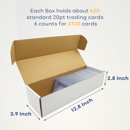 Trading Card Storage Box, Mtg Storage Box with Dividers, Cardboard Collector Box for TCG, Baseball Sports Cards, 6 Count - size: 6 count trading card boxes