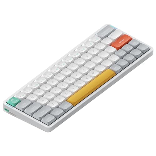 nuphy Air60 V2 Portable Wireless Keyboard 60% Low Profile Mechanical Keyboard Support QMK/VIA Compatible with Windows/mac OS/Linux Supports Bluetooth 5.1/2.4GHz/USB-C White - Gateron Blue Switch - color: White, size: Gateron Blue Switch