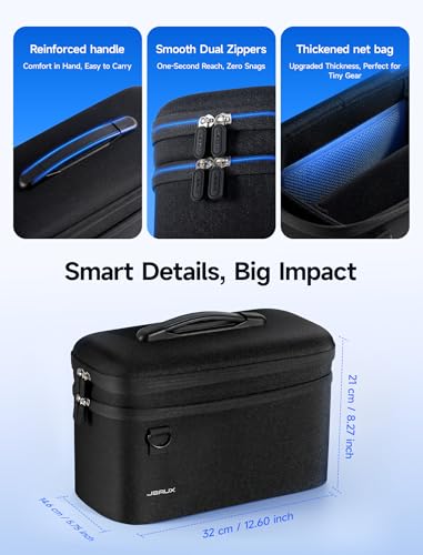 JSAUX All-in-One Carrying Case for Nintendo Switch 2 / ROG Xbox Ally / Ally X, Travel Storage Bag Fits Dock, Pro Controller and Accessories, Holds Switch 2 with Protective Case, Large Capacity–Black