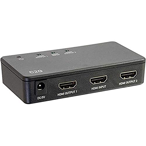 Legrand - C2G 2 Port HDMI Splitter, 4K UHD Signal Splitter, Black HDMI Splitter with Input to Output Splitter, 1 Count, C2G 41057 - style: 2 Port