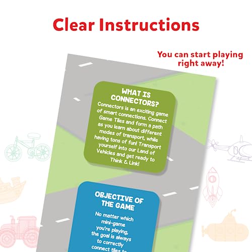 Skillmatics Educational Game – Connectors Cars, Boats, Planes & More | Fun Learning Game of Connections, Strategy & Matching, Ages 3 to 6 - style: Cars, Boats, Planes & More