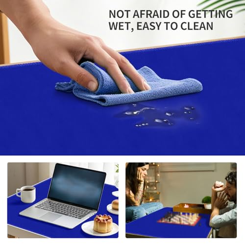 Square Large Tabletop Game Playmat,Used for Playing Poker,Mahjong,Playing Cards,and Role-Playing Games, with Thick Seam Edge,Waterproof,and Anti Slip(80 * 80cm*2mm) Blue - color: 80*80*0.2cmBlue, size: 80*80*0.2cm