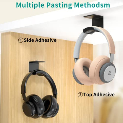 Headphone Stand Headset Holder, Headphone Holder Under Table, Adhesive Gaming Headphone Stand Hanger Desk Mount for Most Headphone