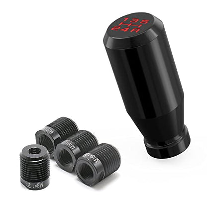 Black 5 Speed Weighted Manual Automatic Gear Shifter Shift Knobs Lever with 4 Metal Adapters Fit Compatible with Manual Cars Most Automatic Cars - color: AAW-H-04-02