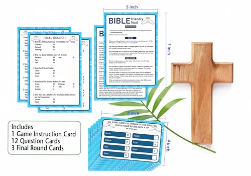 UHADRE Bible Feud Game, Bible Family Feud Cards, Christian Party Game, Christian Family Activity Games, Bible Themed Trivia Quiz, Christian Party Supplies -BFF01