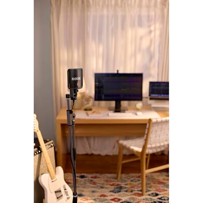 Rode NT-USB+ USB Condenser Microphone Bundle with StreamEye BOOMARM1 Boom Arm and SC27 Red 6.6-Foot USB-C Cable — Cardioid USB-C Studio Mic for Gaming, Twitch Streaming, Esports, Content Creation