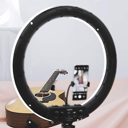 AMBITFUL Ring Light RL-480 18in Ring Light Lamp 60Ws 3000~6000K 480 Beads LED with 180cm Light Stand,Carrying Bag for Live Streaming/SLR Camera/Phone Video Shooting (2PCS) - color: 18 inch