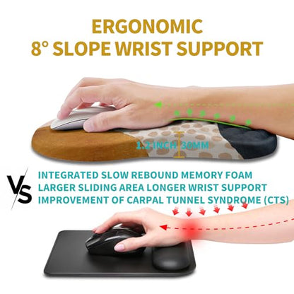 Hokafenle Ergonomic Mouse Pad Wrist Support, Wrist Rest Mousepad for Carpal Tunnel Pain Relief with Integrated Memory Foam Slope Massage Bulge (11.8x7.9 inch,Abstract Marble - color: KM17-Abstract Marble