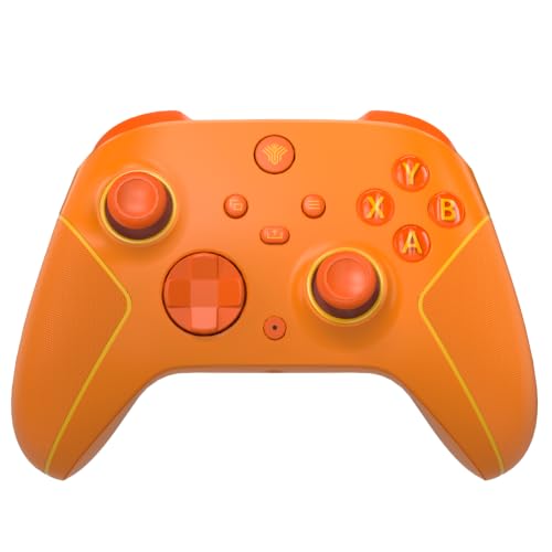 Wireless 2.4GHz Controller for Xbox One Controller with 7 Colors RGB Light,Compatible With Xbox Series S|X Consoles,Steam,PC,with 1000mAh Battery/Hall Effect Sticks/Turbo/Programmable/3.5mm Audio Jack (Orange) - color: Orange