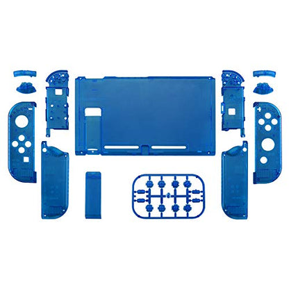 eXtremeRate DIY Replacement Shell Buttons for Nintendo Switch, Back Plate for Switch Console, Housing with Full Set Buttons for Joycon Handheld Controller - Clear Blue [No Electronics Parts] - color: Clear Blue