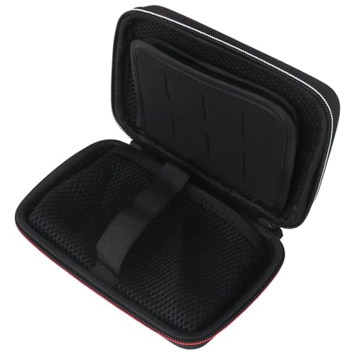Carrying Case for N*intendo New 3DS XL with Unique Handle Design, Hard-Wearing Nylon Travel Pouch with Mesh Zipper Pocket for Accessories, Soft Microfiber Lining, Holds 16 Game Cartridges - Black