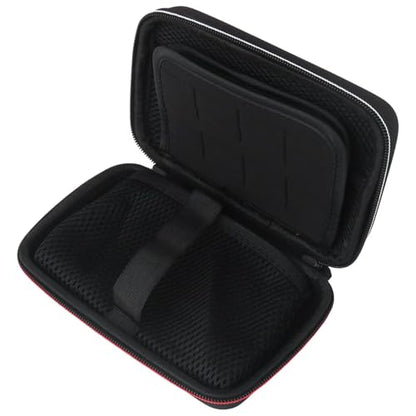 Carrying Case for N*intendo New 3DS XL with Unique Handle Design, Hard-Wearing Nylon Travel Pouch with Mesh Zipper Pocket for Accessories, Soft Microfiber Lining, Holds 16 Game Cartridges - Black