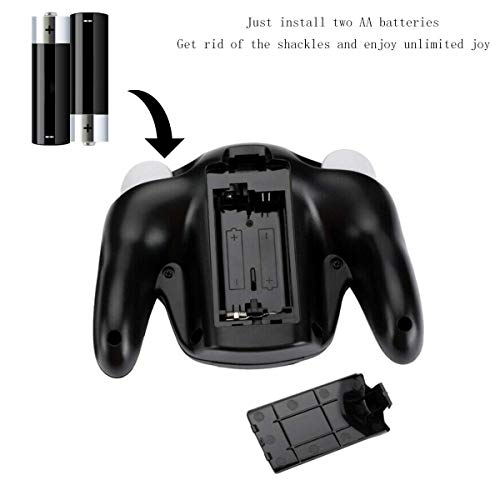 PGYFDAL Wireless Game Cube Controller, 2 Pieces 2.4G Wireless Classic Gamepad with Receiver Adapter for Wii Game Cube NGC GC (Dark Blue and Black) - color: Dark Blue&Black