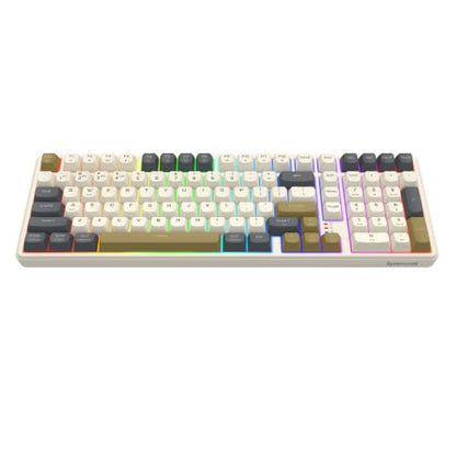 Redragon K528 Wireless Gaming Keyboard Bluetooth Computer Keyboards Creamy Cute with Number Pad RGB Backlit Tri-Mode BT/2.4GHz/USB-C, 4000mAh Battery for Win/MAC- Dusty Olive - color: Dusty Olive