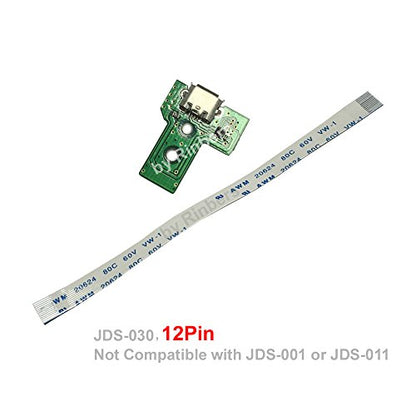 Pack of 2 JDS-030 Replacement Charging Port Micro USB Adaptor Charger Socket Circuit Board with 12 Pin Flex Cable