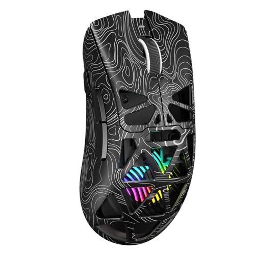 Aula SC620 Wireless Gaming Mouse, Tri-Mode 2.4GHz/USB-C/BT5.3 Computer Mouse with 12000 DPI, Programmable Macro Gamer Mouse with Rapid Fire Key, RGB Light Gaming Mice for PC/Laptop/Mac - color: Line Black